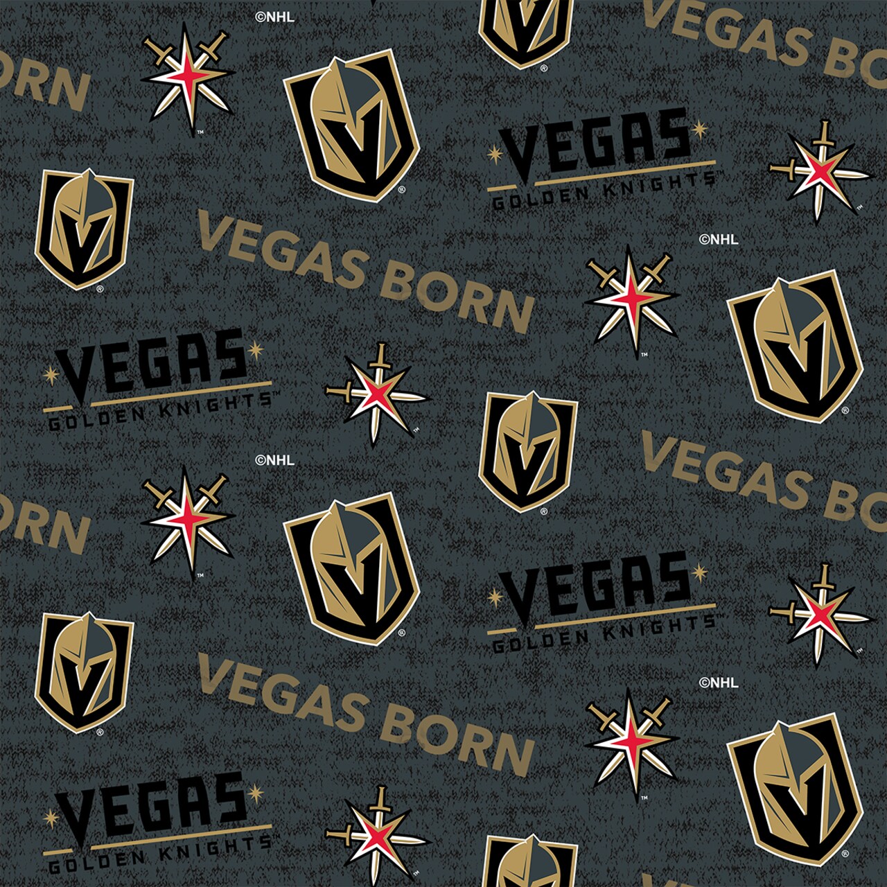Sykel Enterprises NHL Team Fleece Blanket Fabric-Las Vegas Golden Knights Vegas Born Fleece Fabric